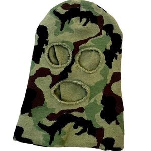 3 HOLE BALACLAVA FULL FACE WINTER SKI MASK CAMO GREEN BLACK BROWN KIDS ONE SIZE